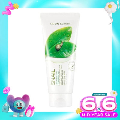 NATURE REPUBLIC - Nature Republic Fresh Herb Snaiil Cleansing Foam 170ml