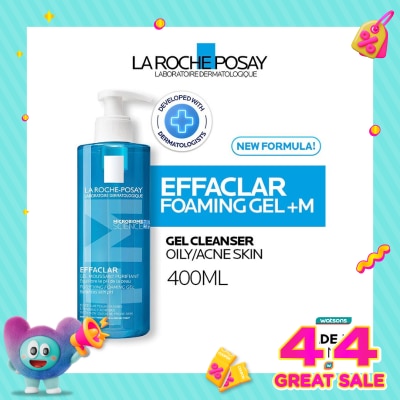 LA ROCHE POSAY - La Roche Posay Effaclar Foaming Gel+M Cleanser- Sabun Wajah Kulit Jerawat/ Berminyak 400ml