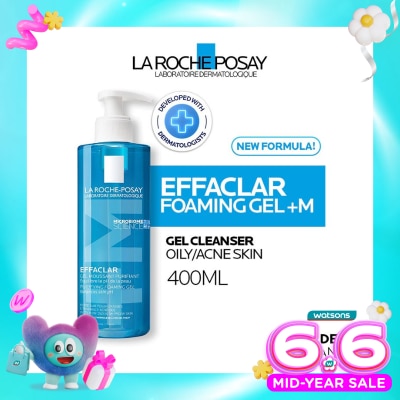 LA ROCHE POSAY - La Roche Posay Effaclar Foaming Gel+M Cleanser- Sabun Wajah Kulit Jerawat/ Berminyak 400ml