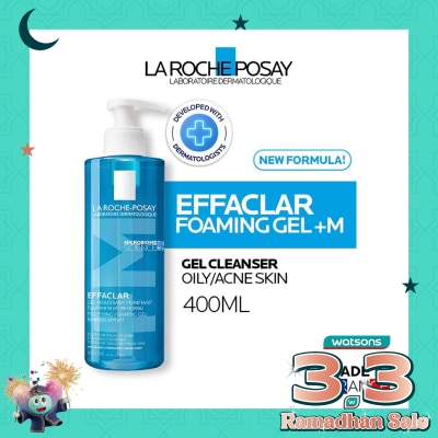 LA ROCHE POSAY La Roche Posay Effaclar Foaming Gel+M Cleanser- Sabun Wajah Kulit Jerawat/ Berminyak 400ml