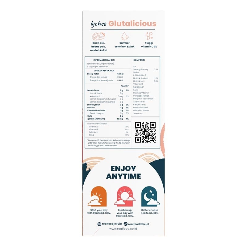 Realfood Jelly Lychee Glutalicious 20g 3'S (Box)