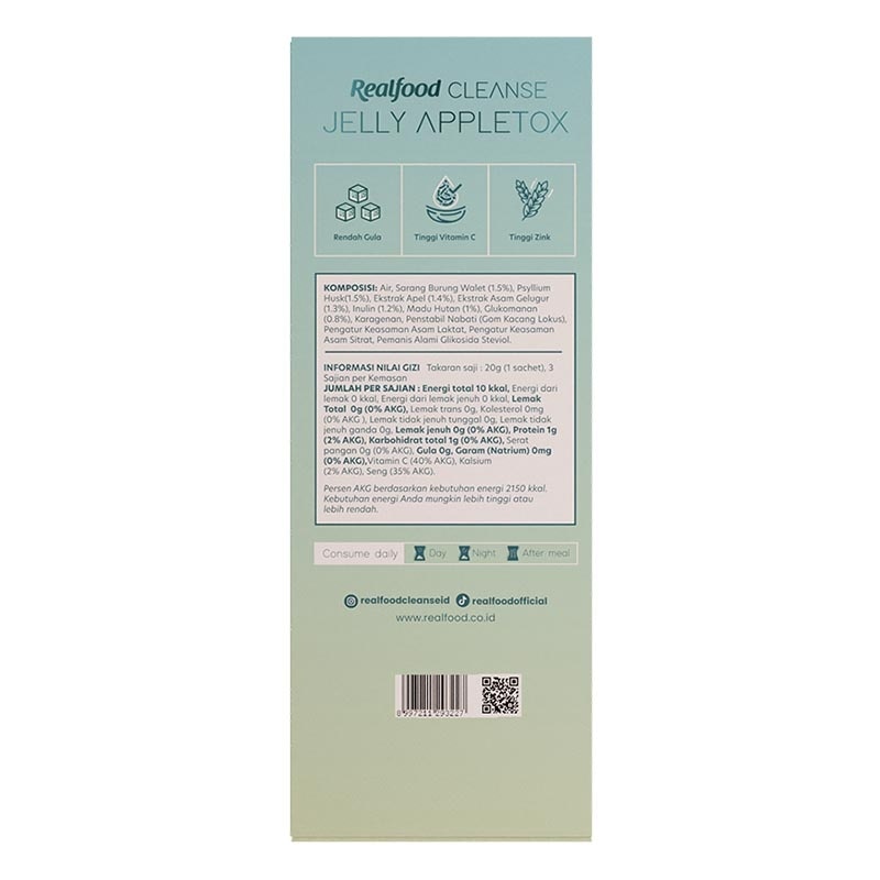 Realfood Cleanse Jelly Appletox 20g 3'S (Box)