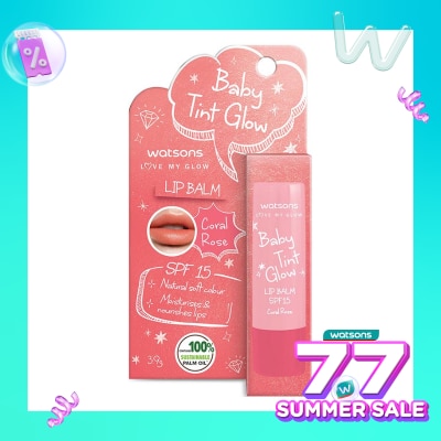 WATSONS Watsons Baby Tint Glow Coral Rose Lip Balm SPF15 3.9g