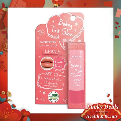 WATSONS Watsons Baby Tint Glow Coral Rose Lip Balm SPF15 3.9g