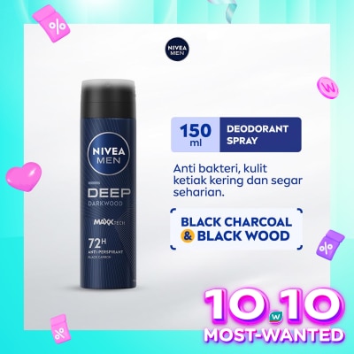 NIVEA Nivea Men Deodorant Spray Deep 150ml - Deodoran pria