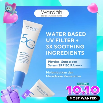 WARDAH UV Shield Physical Sunscreen Serum SPF 50+ PA++++ 30ml image