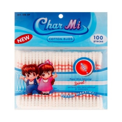 CHARMI Cotton Buds Paper Stick Spiral Pack 126sp