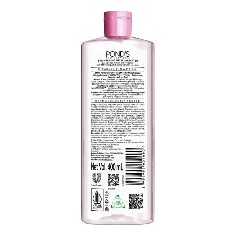 Ponds Micellar Miracle Water Brightening 400ml