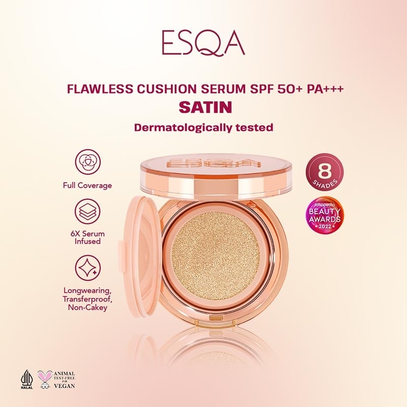 ESQA Esqa Flawless Cushion Serum SPF 50+ PA+++ Satin Vanilla 15g