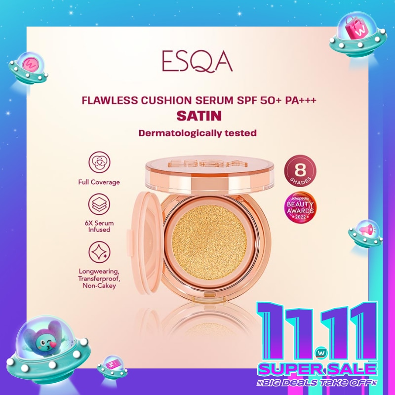 Esqa Flawless Cushion Serum SPF 50+ PA+++ Satin Custard 15g
