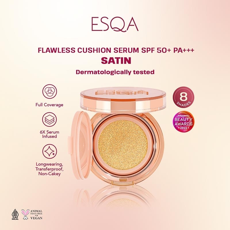 ESQA Esqa Flawless Cushion Serum SPF 50+ PA+++ Satin Custard 15g