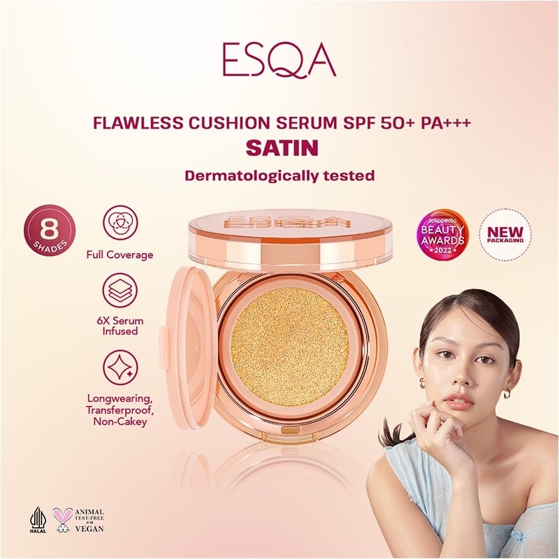 ESQA FLAW CUSHION SRM SATIN CUSTARD