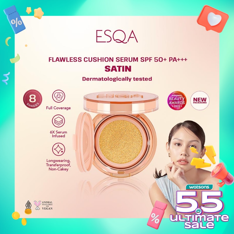 Esqa Flawless Cushion Serum SPF 50+ PA+++ Satin Caramel 15g