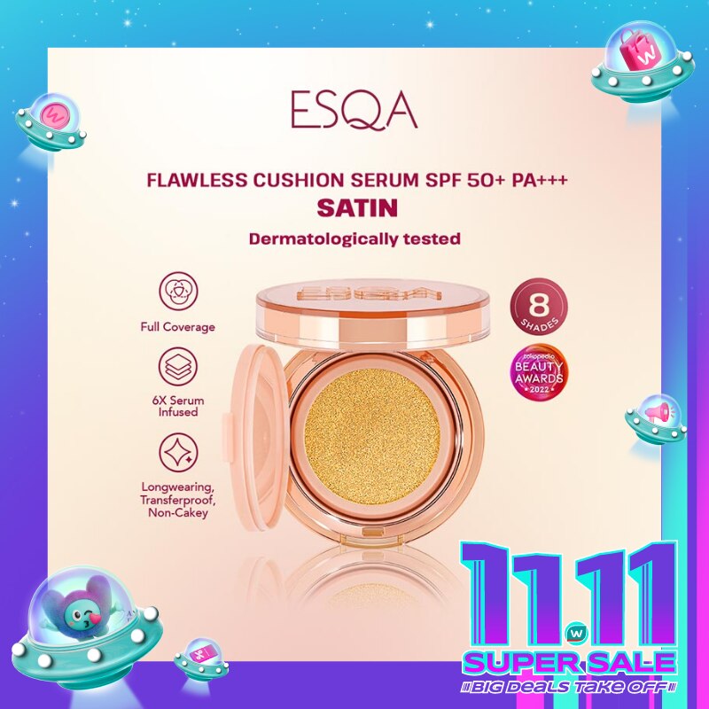 ESQA Esqa Flawless Cushion Serum SPF 50+ PA+++ Satin Caramel 15g