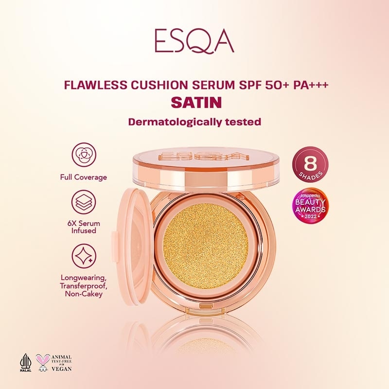 Esqa Flawless Cushion Serum SPF 50+ PA+++ Satin Caramel 15g