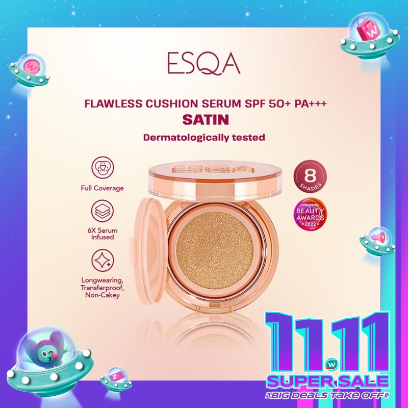 ESQA Esqa Flawless Cushion Serum SPF 50+ PA+++ Satin Biscuit 15g