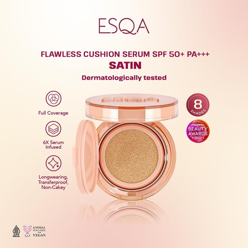 ESQA Esqa Flawless Cushion Serum SPF 50+ PA+++ Satin Biscuit 15g