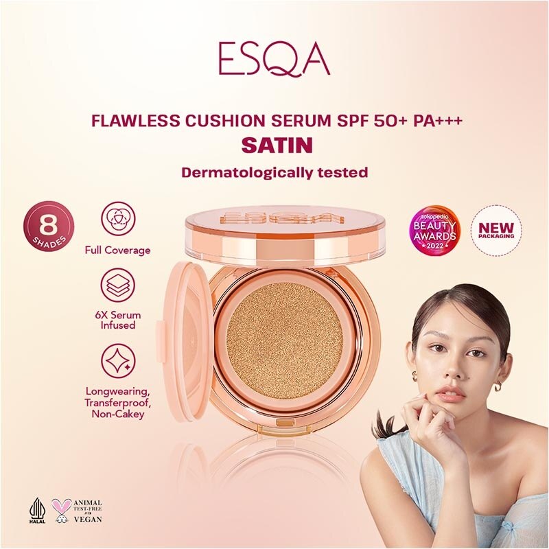 ESQA FLAW CUSHION SRM SATIN BISCUIT