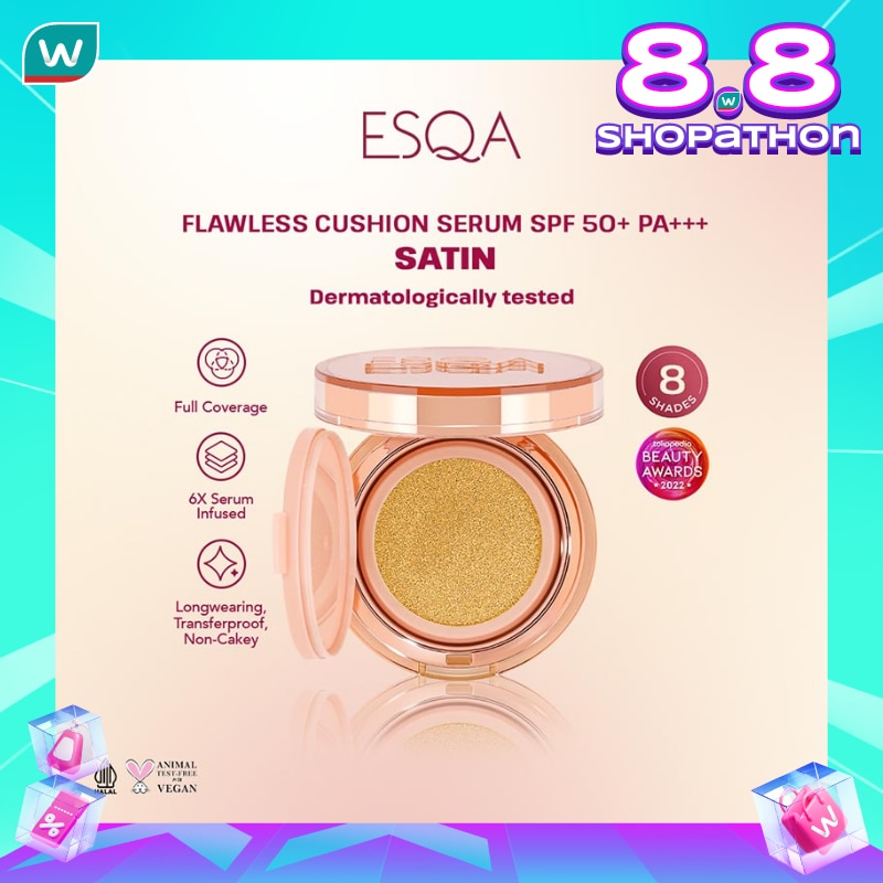 ESQA Esqa Flawless Cushion Serum SPF 50+ PA+++ Satin Pancake 15g