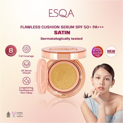 ESQA Esqa Flawless Cushion Serum SPF 50+ PA+++ Satin Pancake 15g