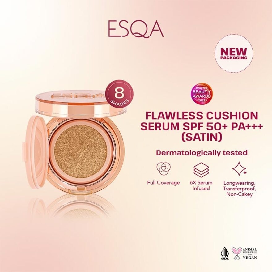 Esqa Flawless Cushion Serum SPF 50+ PA+++ Satin Truffle 15g