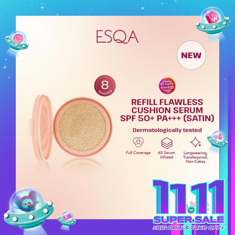 ESQA Esqa Refill Flawless Cushion Serum SPF 50+ PA+++ Satin Vanilla 15g