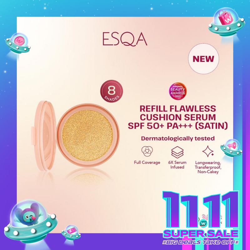 Esqa Refill Flawless Cushion Serum SPF 50+ PA+++ Satin Custard 15g