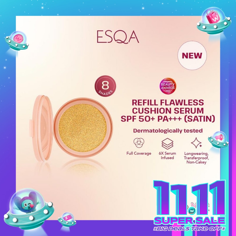 Esqa Refill Flawless Cushion Serum SPF 50+ PA+++ Satin Caramel 15g