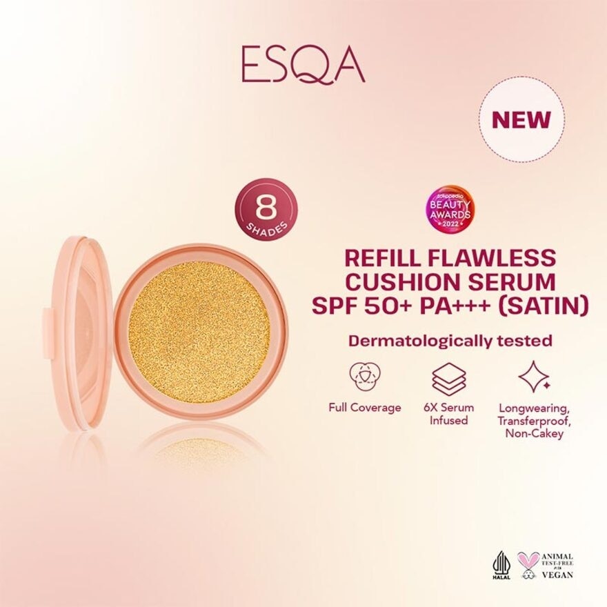 Esqa Refill Flawless Cushion Serum SPF 50+ PA+++ Satin Caramel 15g