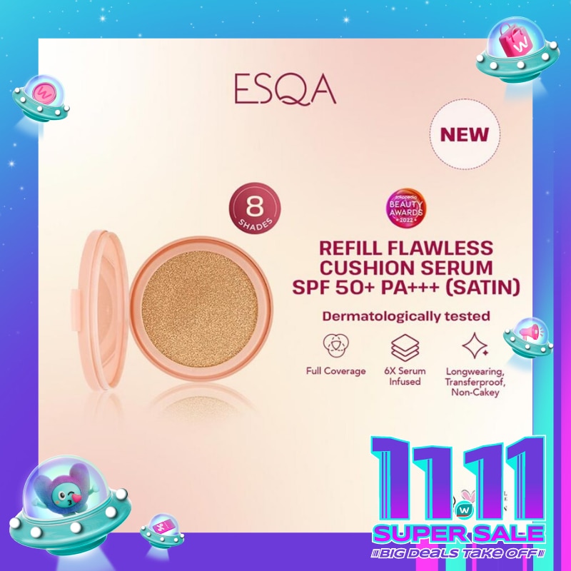 Esqa Refill Flawless Cushion Serum SPF 50+ PA+++ Satin Biscuit 15g