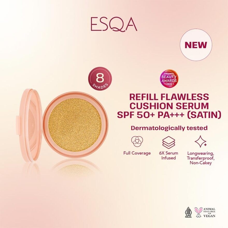 Esqa Refill Flawless Cushion Serum SPF 50+ PA+++ Satin Pancake 15g