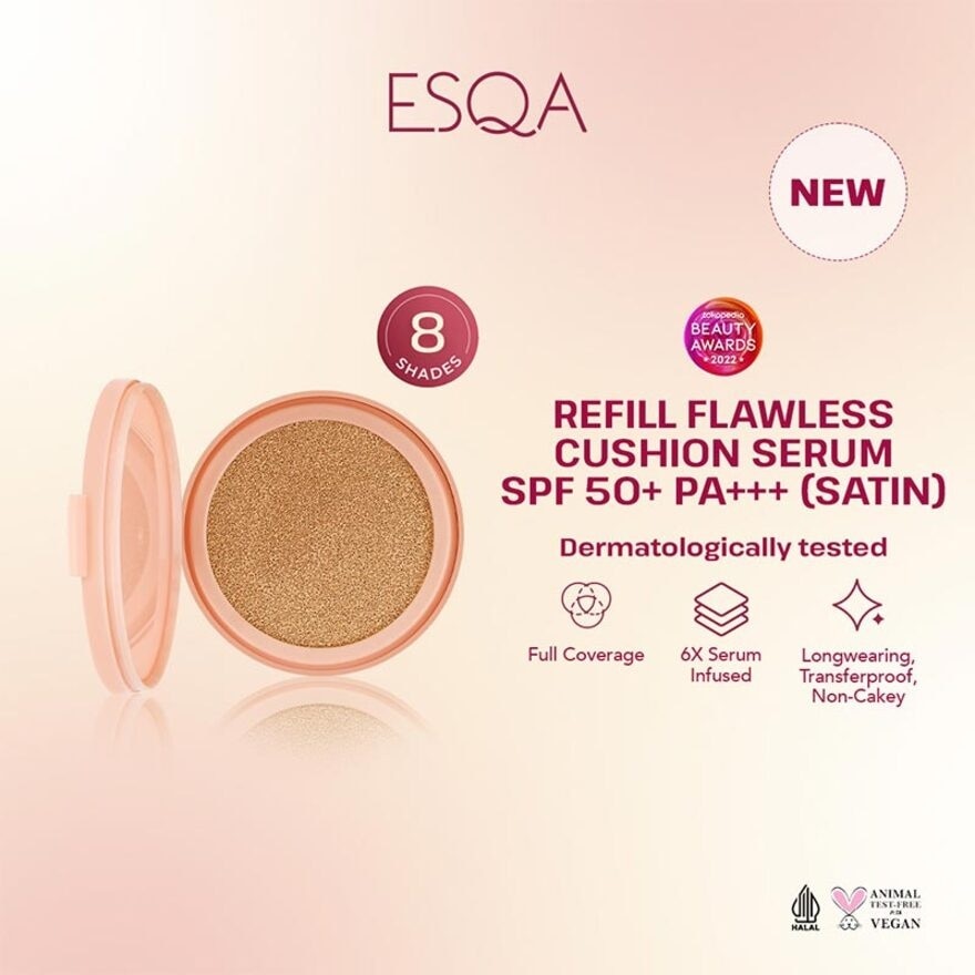 Esqa Refill Flawless Cushion Serum SPF 50+ PA+++ Satin Truffle 15g