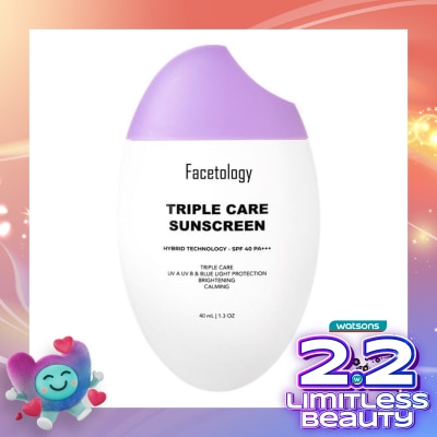 FACETOLOGY Facetology Triple Care Sunscreen SPF 40 PA+++ 40ml