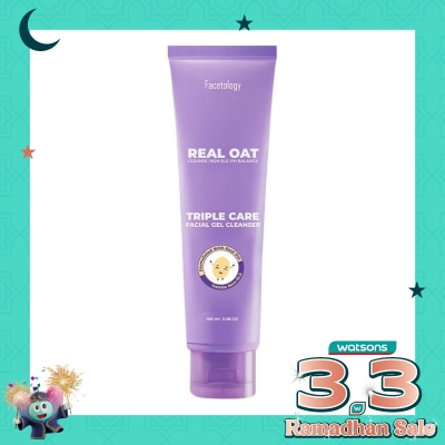 FACETOLOGY Facetology Triple Care Facial Gel Cleanser Gentle Low PH Oat 100ml