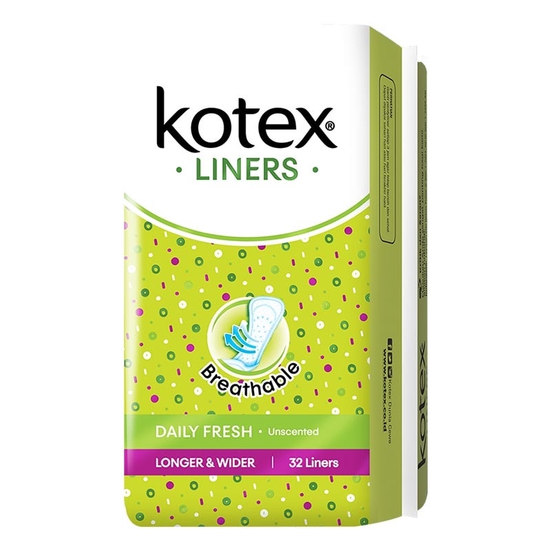 Daily Fresh Unscented Pantyliner Longer & Wider 32'S