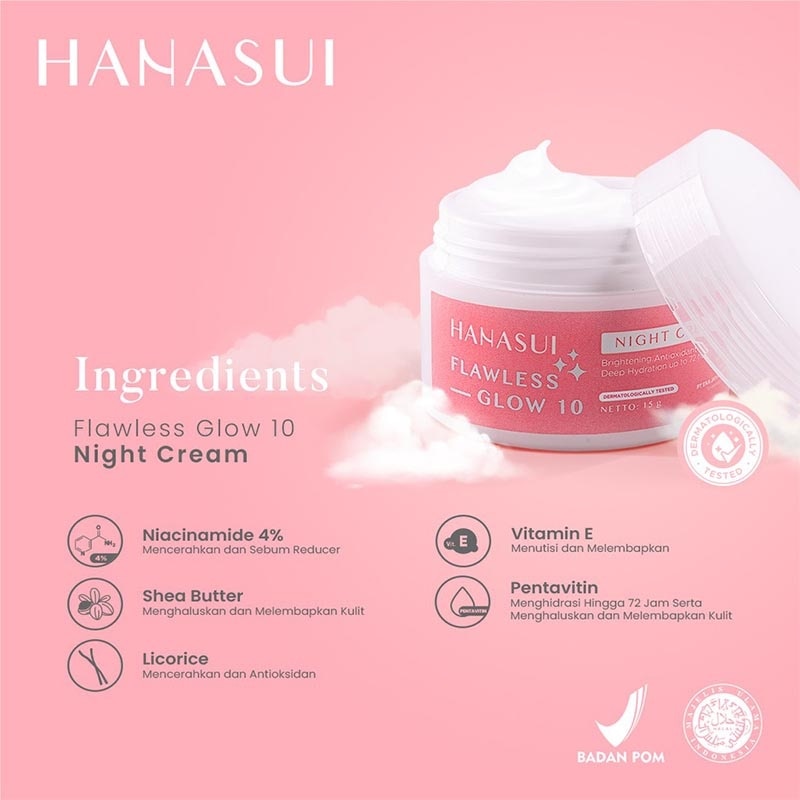 Hanasui Flawless Glow 10 Night Cream 15g