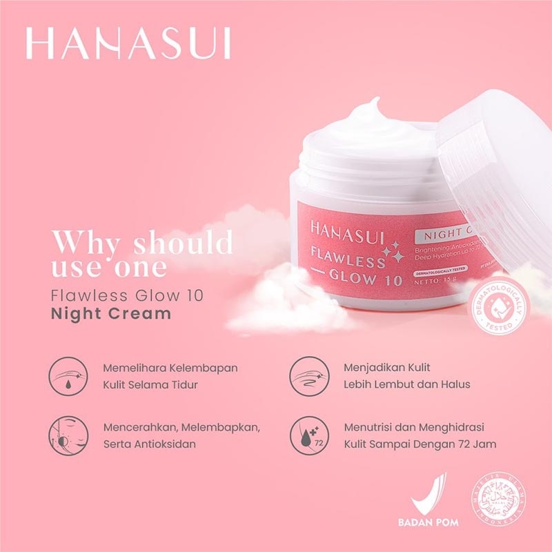 Hanasui Flawless Glow 10 Night Cream 15g