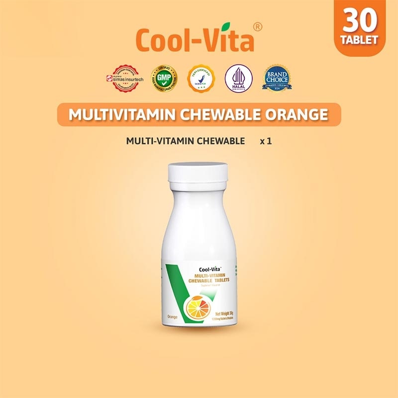 Coolvita Multi-Vitamin Chewable Orange 30'S (Botol)