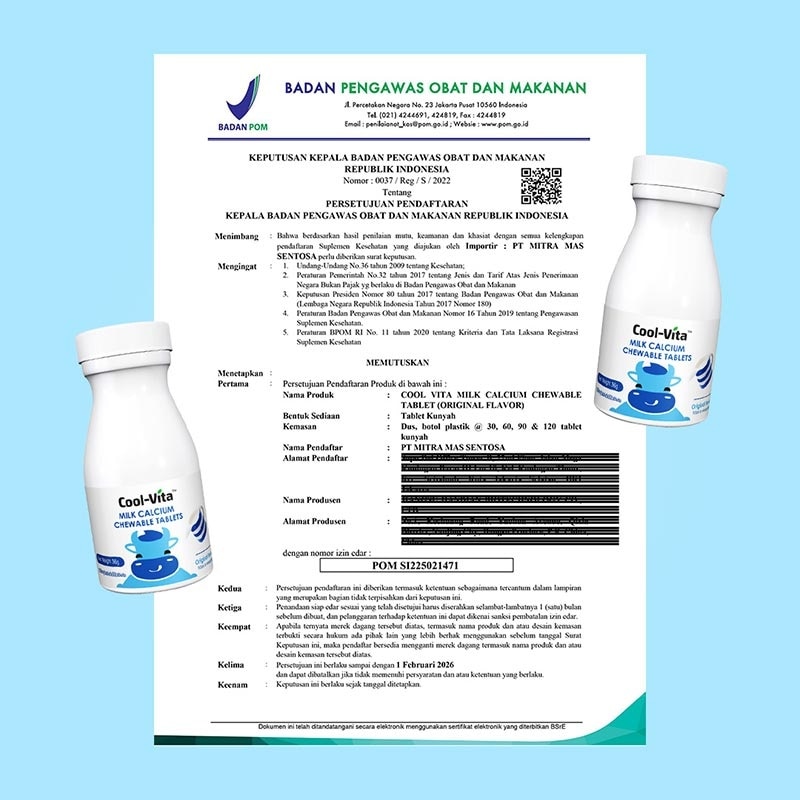Coolvita Milk Calcium Chewable 30'S (Botol)