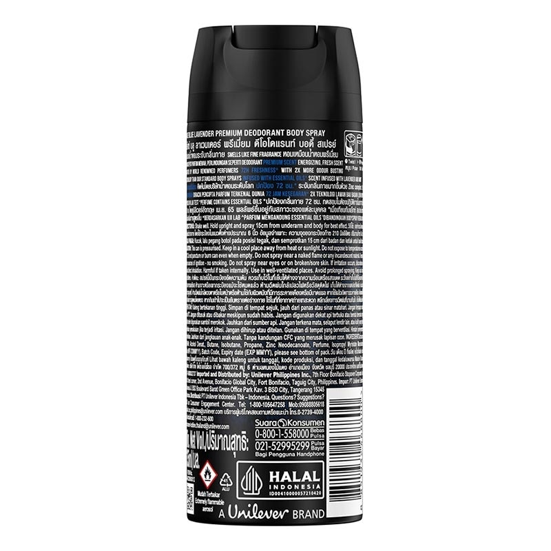 Axe Premium Perfume Deodorant Blue Lavender 135ml