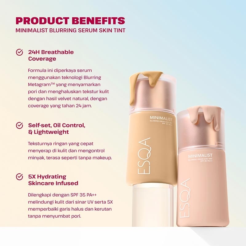 Esqa Minimalist Blurring Serum Skin Tint SPF 35 PA++ Milkshake 35 ml