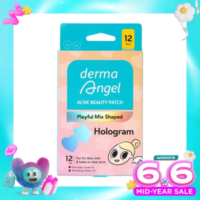 DERMA ANGEL - Derma Angel Acne Beauty Patch Hologram - Heart & Flower 12'S