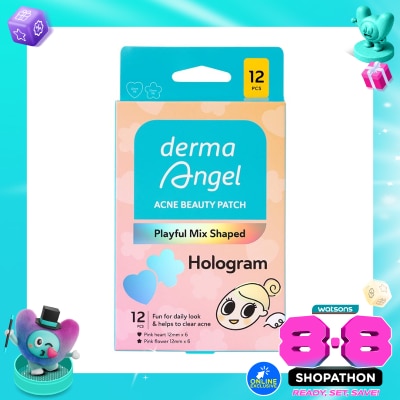 DERMA ANGEL - Derma Angel Acne Beauty Patch Hologram - Heart & Flower 12'S image