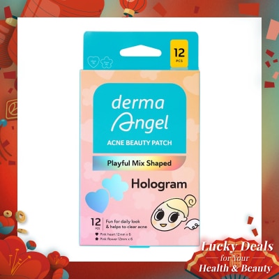 DERMA ANGEL Derma Angel Acne Beauty Patch Hologram - Heart & Flower 12'S