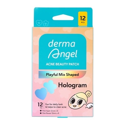 DERMA ANGEL Derma Angel Acne Beauty Patch Hologram - Heart & Flower 12'S