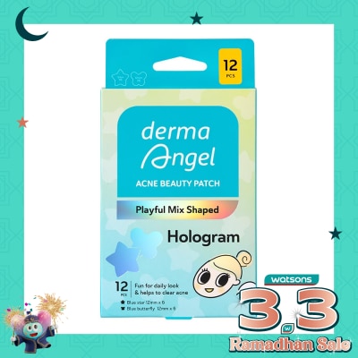 DERMA ANGEL Derma Angel Acne Beauty Patch Hologram - Butterfly & Star 12'S