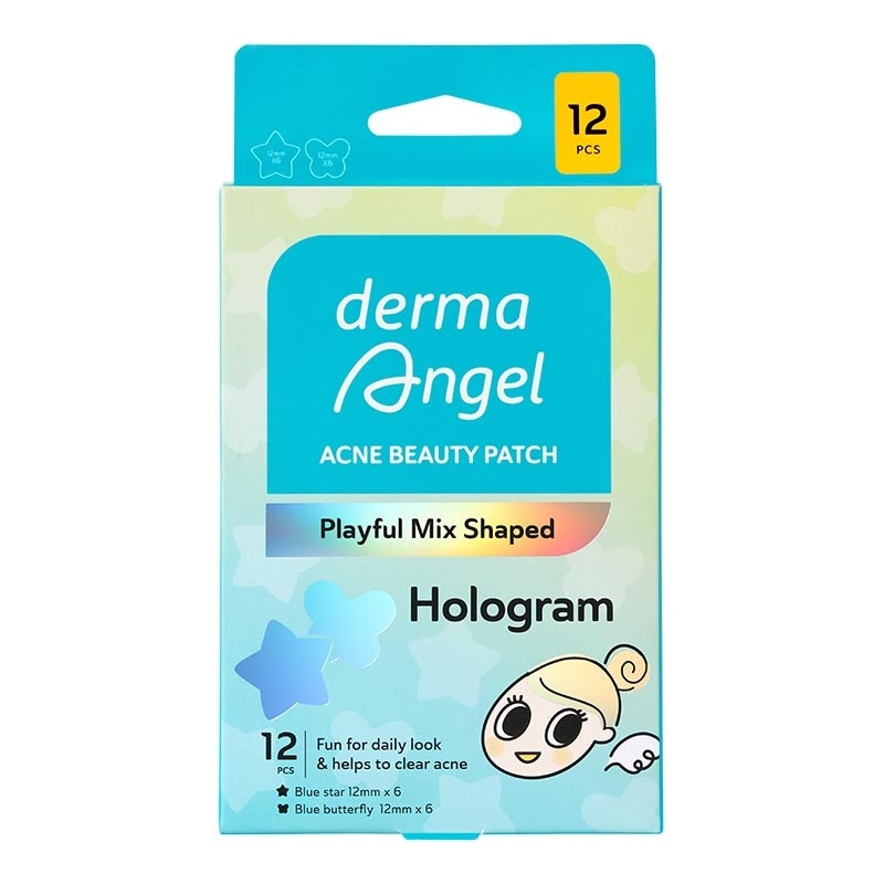 Derma Angel Acne Beauty Patch Hologram - Butterfly & Star 12'S