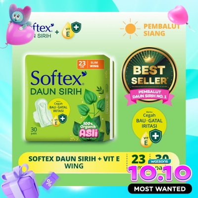 SOFTEX Daun Sirih + Vitamin E Wing 23cm 30'S Pembalut Siang image