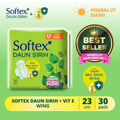Softex Daun Sirih + Vitamin E Wing 23cm 30'S - Pembalut Siang