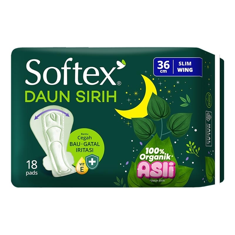 Daun Sirih + Vitamin E Wing 36cm 18'S - Pembalut Malam